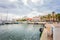 Panoramic view of yacht harbor in Pacha, Balearic Islands