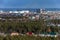 Panoramic view of Yakutsk skyline with forest on a beautiful day