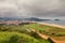 Panoramic view of Zarautz, with the beach and golf course, on th