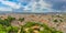 Panoramic views of the mountains and the old city from the observation deck of Alcazaba. Granada, Andalusia, Spain