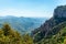 Panoramic views of the valley from the mountains of Montserrat. Near Barcelona, Spain.
