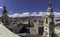 Panoramic views from the viewpoint located in the dome of St. Stephen`s Cathedral, overlooking the cathedral square, Budapest