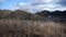 Panoramic of village grass mountains in autumn,Altocumulus cloud in blue sky.