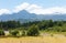 Panoramic Villarica National Park, in Conaripe, Panguipulli, with the Villarica volcano covered by the clouds. Los Rios Region, in