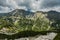 Panoramic vista over high mountains range in Poland