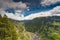 Panoramic vista over village and mountains in Andorra