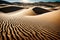 A panoramic vista of a windswept sand dune, the ripples and textures accentuated by the gentle play of light and shadow