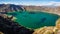 Panoramic of the volcano lake of Quilotoa, Ecuador