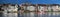 Panoramic of waterfront houses, Basel, Switzerland