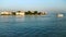 Panoramic waterfront view of Zadar, Croatia from a boats perspective