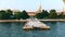 Panoramic waterfront view of Zadar, Croatia from a boats perspective