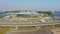 Panoramic wide aerial view from a height at the Zenit Arena stadium. Russia, Saint-Petersburg, 10 september 2019