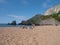 Panoramic of the wild beach of Laga in Bizkaia