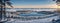 Panoramic Winter landscape. Beautiful Christmas morning outdoors.AI generate