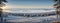 Panoramic Winter landscape. Beautiful Christmas morning outdoors.AI generate