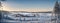 Panoramic Winter landscape. Beautiful Christmas morning outdoors.AI generate