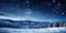 Panoramic Winter Landscape at Night