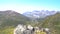 panoramical view of the spanish pyrenees in a windy day