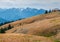 Panormaic view of Olympic Mountains contrasted against the barren hills at Hurricane Ridge.tif