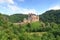 Panoroma with medieval Eltz Castle in the hills above the Moselle, Germany