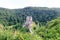 Panoroma with medieval Eltz Castle in the hills above the Moselle, Germany