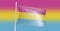 Pansexual Pride Flag. Coming out. LGBT symbol. Stop homophobia. Human rights and tolerance. Love concept. 3d rendering