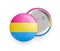 Pansexual pride round glossy metallic 3d badge mockup