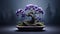 Pansy Bonsai Tree In Purple Orchid Pot: Modern Art Inspired By Erik Johansson