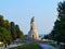 The Pantheon of the Fallen of the Wars in the Maritime Gardens in Varna on sunny autumn day with blue sky