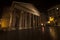 Pantheon, historic building in Rome, Italy - Night