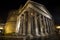 Pantheon, historic building in Rome, Italy - Night