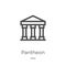 Pantheon icon vector from italy collection. Thin line Pantheon outline icon vector illustration. Outline, thin line Pantheon icon