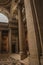 Pantheon inside view with high ceiling, columns, statues and paintings richly decorated in Paris.