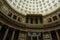 Pantheon like interior of Roman Catholic Basilica church in Naples, Italy