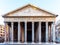 Pantheon in Rome, Italy. Front view of portico with classical columns