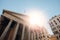 Pantheon sunset light ancient building architecture of Rome, Italy