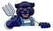 Panther Gardener Gardening Animal Mascot