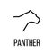 Panther icon or logo in modern line style.