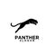 Panther jump black logo icon design vector illustrator simple