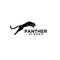 Panther jump black logo icon design vector illustrator simple