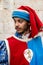 Panther or Pantera Contrada Flag Bearer in Historical Costume at the Palio di Siena