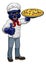 Panther Pizza Chef Cartoon Restaurant Mascot