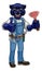 Panther Plumber Cartoon Mascot Holding Plunger