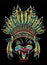 Panther Traditional ethnic indian boho headdress Tribal shaman hat Ceremonial element