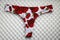 Panties flower printed, red roses on white sponge background