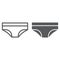 Panties line and glyph icon, lingerie and female, underwear sign, vector graphics, a linear pattern