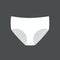 Panties symbol. Woman underwear type: classic brief. Vector illustration, flat design