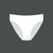 Panties symbol. Woman underwear type: high cut brief. Vector illustration, flat design