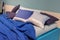 Pantone bed sheets on display at HOMI, home international show in Milan, Italy