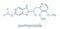 Pantoprazole gastric ulcer drug molecule proton pump inhibitor. Skeletal formula.